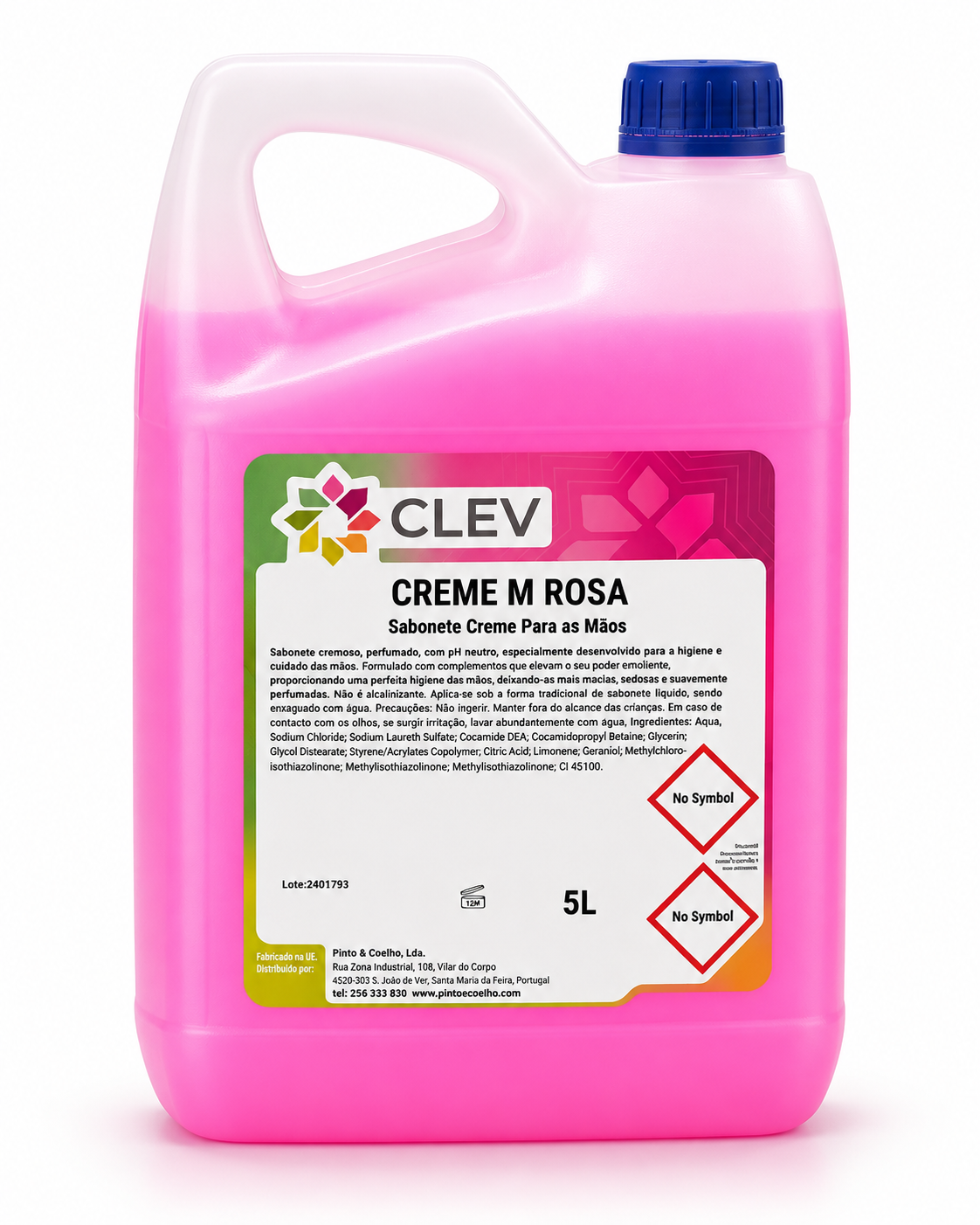 CLEV Creme M Rosa – Sabonete Creme para as Mãos - 5L