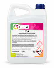 Desengordurante CLEV FOG da Pinto & Coelho em frasco de 5L, produto para limpeza e desincrustação de superfícies.