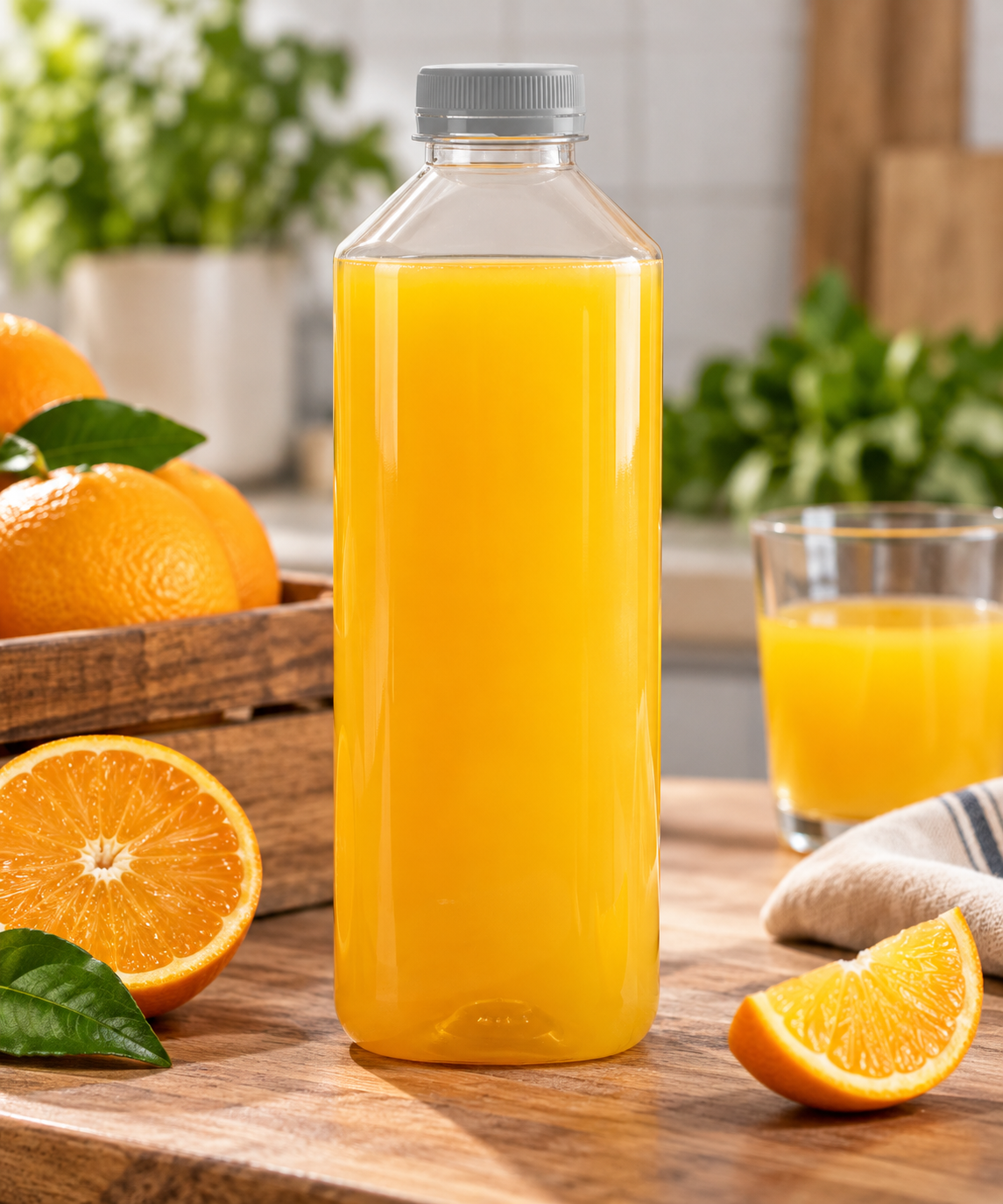 Garrafa PET de 1L com tampa branca da Pinto & Coelho, embalagem com 70 unidades, ideal para bebidas e armazenamento.