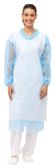 Avental em polietileno branco