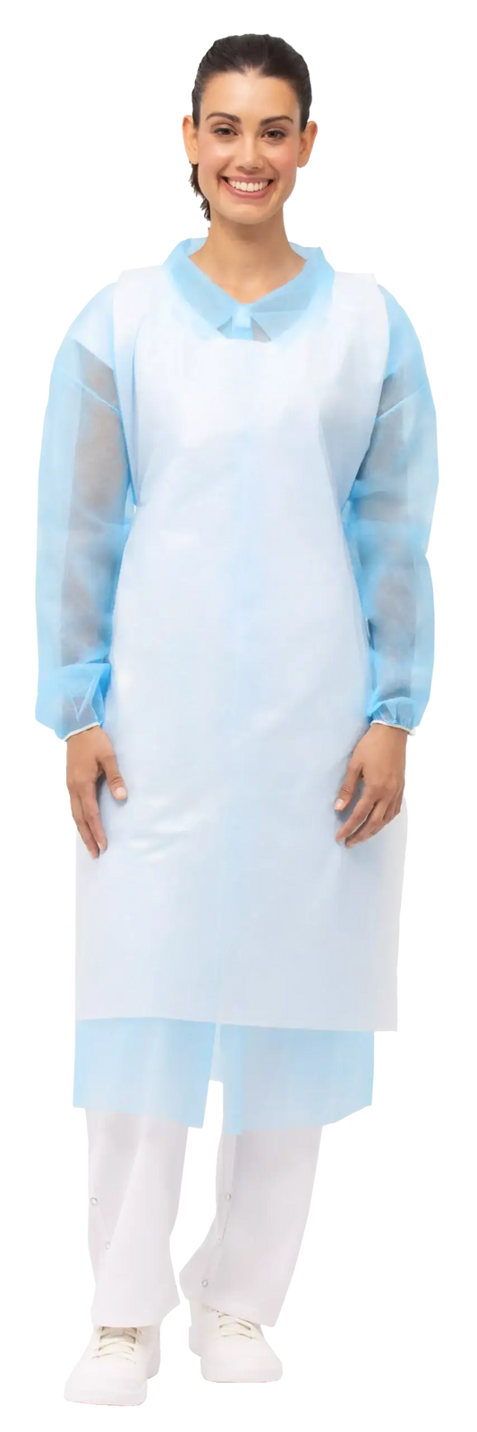 Avental em polietileno branco