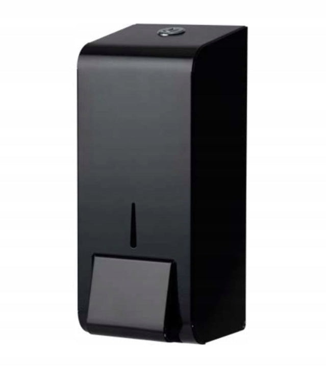 Doseador de sabão líquido preto mate de 900 ml da Pinto & Coelho, dispenser de fácil uso e design elegante.
