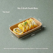 Embale sushi em caixas kraft biodegradáveis da Pinto & Coelho, com 20 recipientes de 16x9,1x2,4 cm para comida sustentável