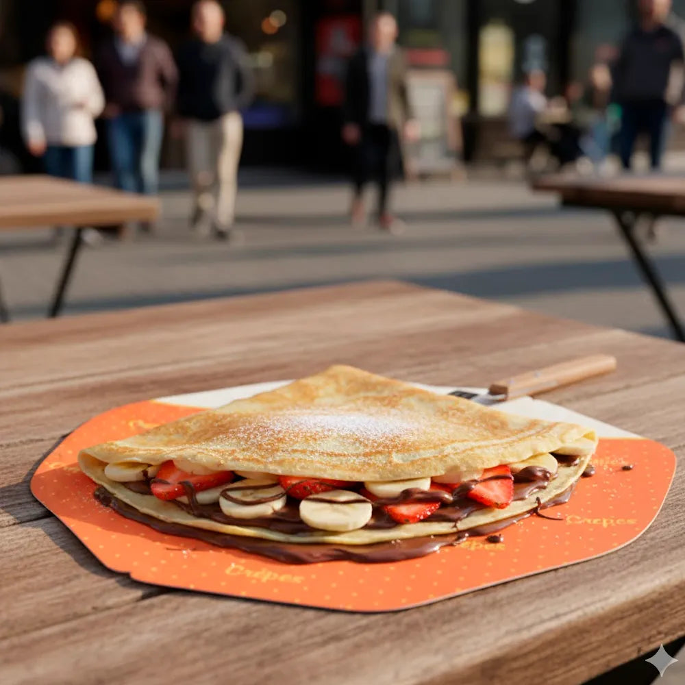 Folha de papel para crepes Pinto & Coelho, 26x27,5cm, pacote com 500 unidades, ideal para alimentos e culinária.