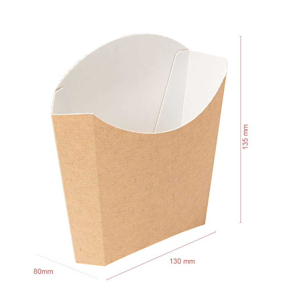 CAIXA BATATA FRITA CARTÃO ONDULADO NANO-MICRO 13x8x13,5CM 135GR