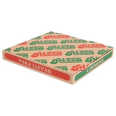 Caixa pizza 24x24x3 cm natural cartão microcanal