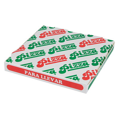 Caixa pizza 24x24x3 cm branco cartão microcanal