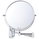 Espelho Faneco ISEO M200SBP com moldura branca, refletindo uma parede decorada em ambiente interno.