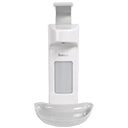 Doseador de sabão e desinfetante Faneco MED500PBWG em aço inox, com visor transparente e design funcional para uso em banheiros.