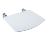 Assento de duche dobrável Faneco N15042.NBA com plataforma, assento confortável para banho, em cor branca.