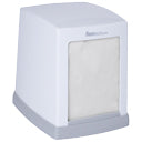 Dispensador de toalhas de papel Faneco POP NP180PGWG em plástico branco, com abertura para retirada fácil de toalhas.