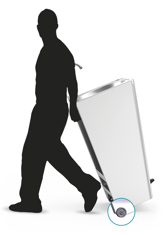 Lavatório inox portátil autónomo de grande caudal