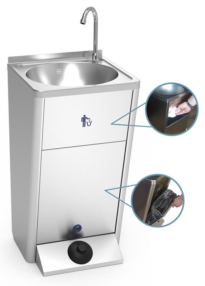 Lava-mãos com porta amovível autónomo e portátil