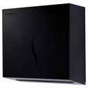 Dispensador de toalhas de papel Faneco HIT preto, modelo P600SJBL, com design compacto e porta para toalhas de papel.