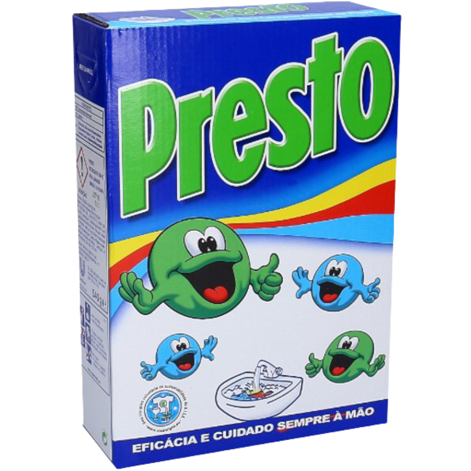 Detergente para roupas manual Pinto & Coelho Presto, pacote com 6 unidades de 540g, embalagem com rótulo azul.