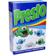 Detergente para roupas manual Pinto & Coelho Presto, pacote com 6 unidades de 540g, embalagem com rótulo azul.