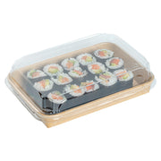 Tampa transparente de PET para códigos 268.84/85, embalagem de sushi, dimensões 22,1x9,1x3,2 cm, Pinto & Coelho