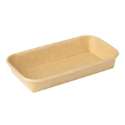 Barquetes de sushi recicláveis Pinto & Coelho, 16,5x11,5x2,4 cm, embalagem kraft natural, lote de 300 unidades