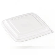 Capa transparente em rPET para embalagens de sushi Pinto & Coelho, medida 27x27x2,5 cm, ideal para alimentos.