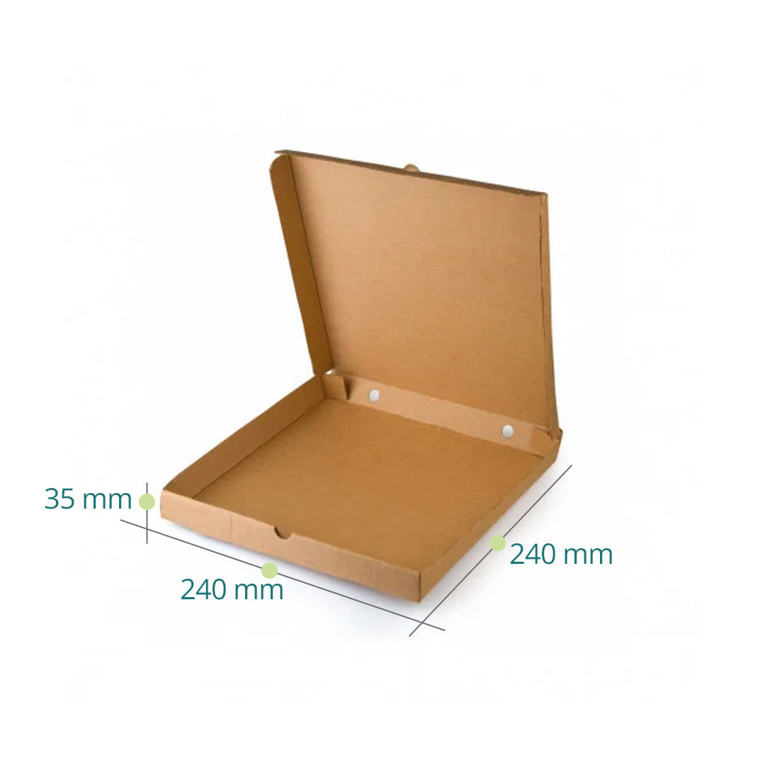 Caixas de pizza 350 g/m2 24x24x3 cm natural cartão microcanal