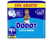 Dodot Bebé Seco Extra T4+ 62 fraldas