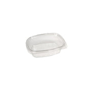 Embalagem retangular de 250 ml Guillin Standipack com tampa incorporada, microondável e com tampa bisagra.