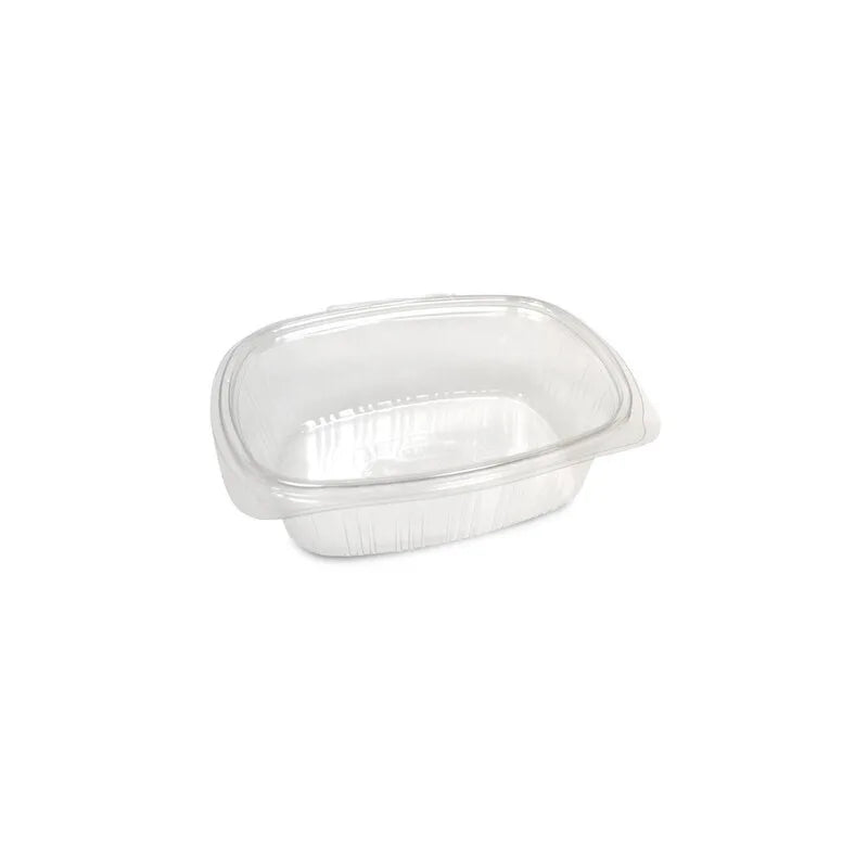 Embalagem retangular de plástico PP Guillin Standipack com tampa bisagra, 1015 ml, ideal para alimentos e micro-ondas.
