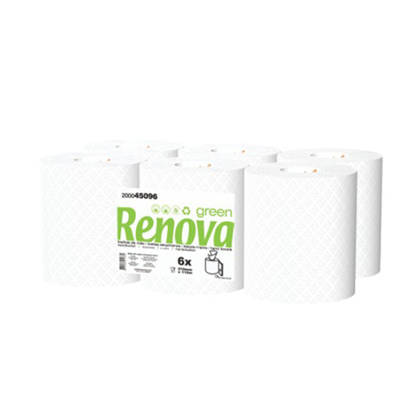 TOALHAS DE MÃO BARRIL RENOVA GREEN 210MMX115MT 2 FOLHAS (PACK COM 6 ROLOS)