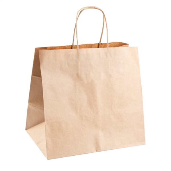 Saco SOS Catering com asas 80 g/m² 26+17x24 cm natural kraft - Garcia de Pou
