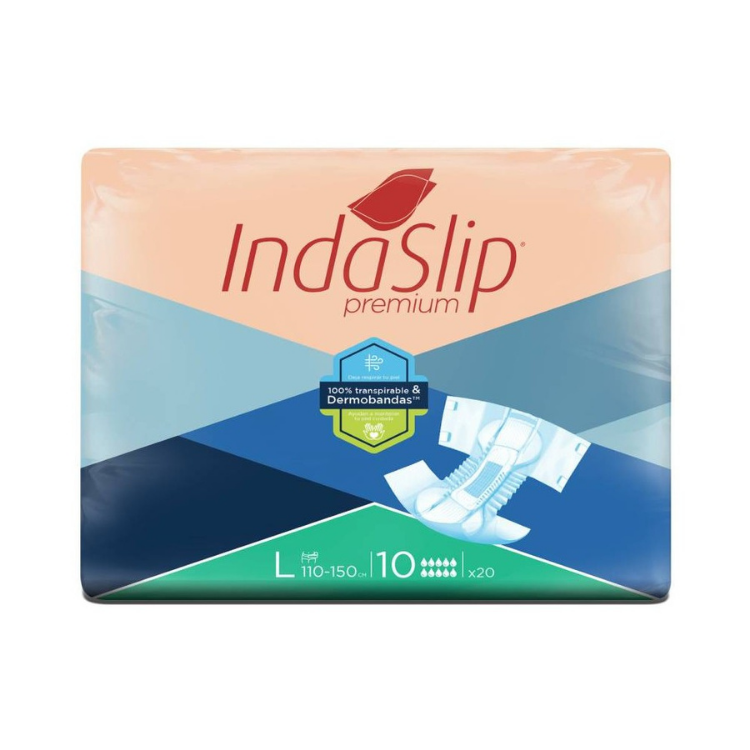 Fraldas Indaslip Premium Super Absorventes Tam. L10 p/ Adulto 20un