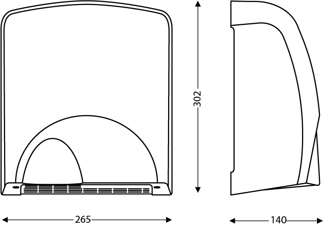 Secador de mãos composto Tornade 811252