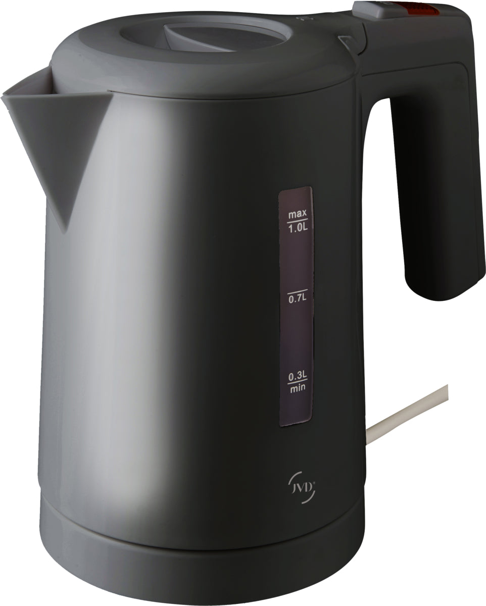 Chaleira JVD Duchesse preta de 1 litro, resistente para preparar chá e café, com design elegante e prática para cozinha