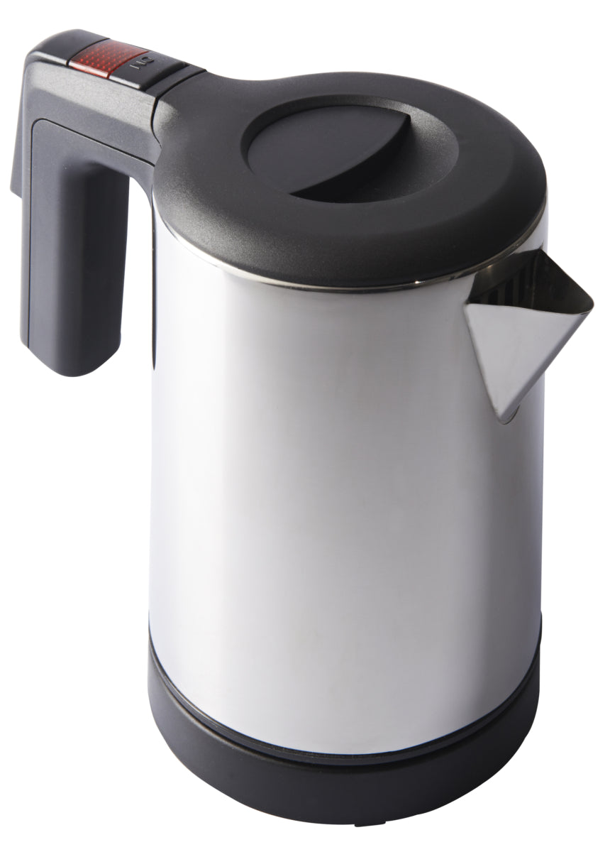 Chaleira JVD Duchesse de 0,8L em inox satinada, elegante para chaleiras e café, vista frontal em imagem de alta resolução