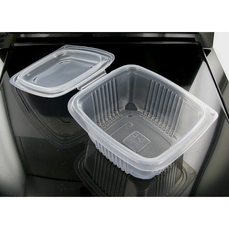 Embalagem de plástico PP com tampa incorporada de 500 ml da Guillin, ideal para armazenamento de alimentos.