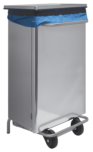 Contentor industrial inox com rodas de 110L da Pinto & Coelho, resistente para resíduos e fácil de movimentar