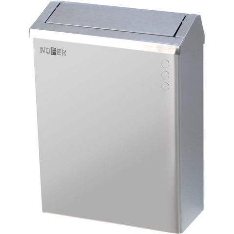 Papeleira mural inox satinado com tampa 23 L NOFER 14078.S