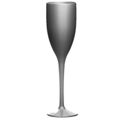 Copo flute PC prata 100 ml sobre fundo branco