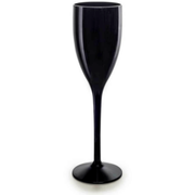 Copo flute PC preto 100 ml sobre fundo branco
