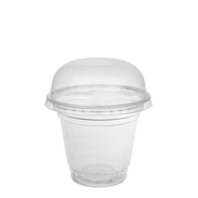 Taça PET de 240ml com tampa alta sem furo