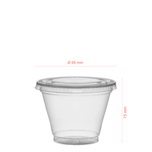 Taça rPET 280ml com Tampa Rasa Sem Furo - imagem 1