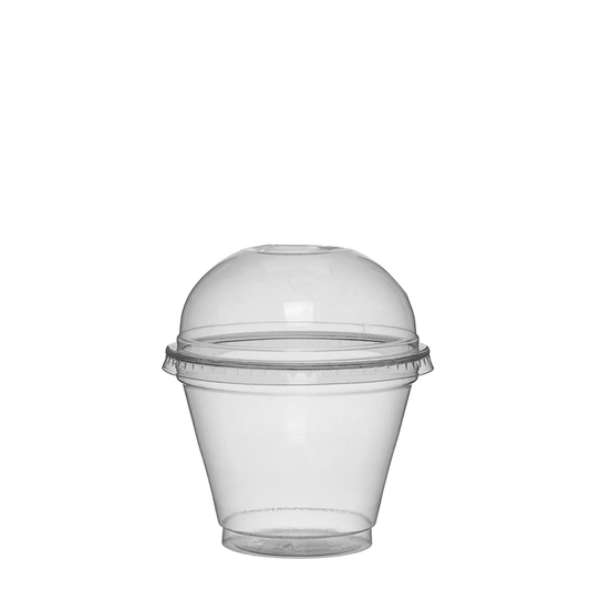 Taça rPET de 280ml com tampa oval sem furo