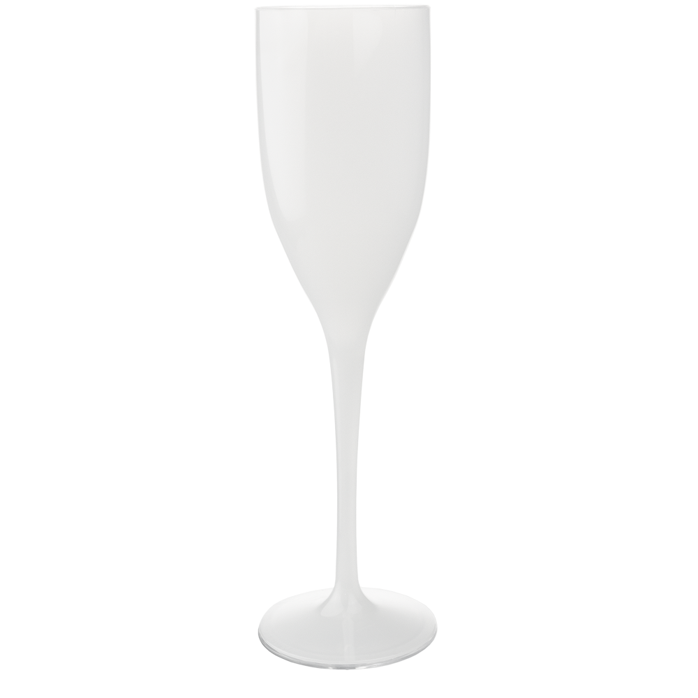 Copo flute PP translúcido 150 ml em fundo branco