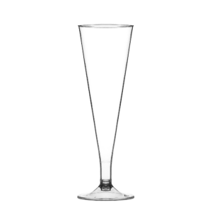 Copo flute em PS transparente 100 ml sobre fundo branco