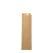 Saco de papel kraft castanho Pinto & Coelho 14+6 × 52 cm, modelo SC07, vista frontal