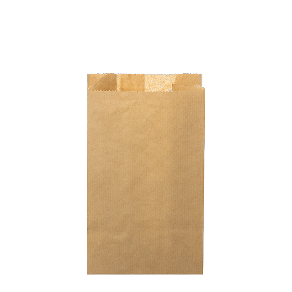 Saco de papel kraft castanho Pinto & Coelho SC09, 20+5 × 34 cm, vista frontal