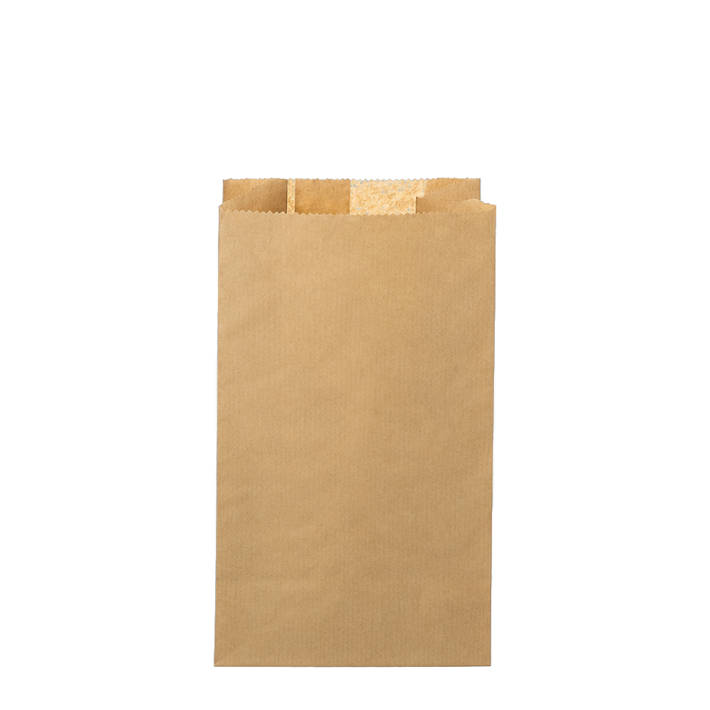 Saco de papel kraft castanho Pinto & Coelho SC15, 300 × 80 × 520 mm, vista frontal