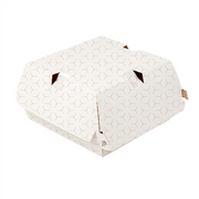 Conchas hambúrguer THEPACK 'cube' 12,5x12x5,8 cm branco/natural cartão nano-micro
