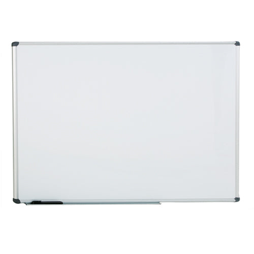 Quadro branco magnético em cerâmica com moldura de alumínio, tamanho 60x90 cm, da marca Pinto & Coelho.