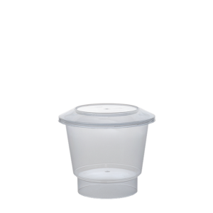 Taça Philadelfia PP 140 ml transparente com tampa para sobremesas