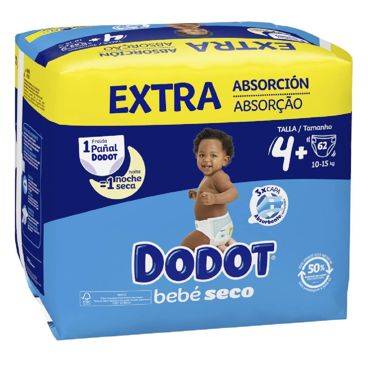 Fraldas Dodot Bebé Seco T4 - 62Un.